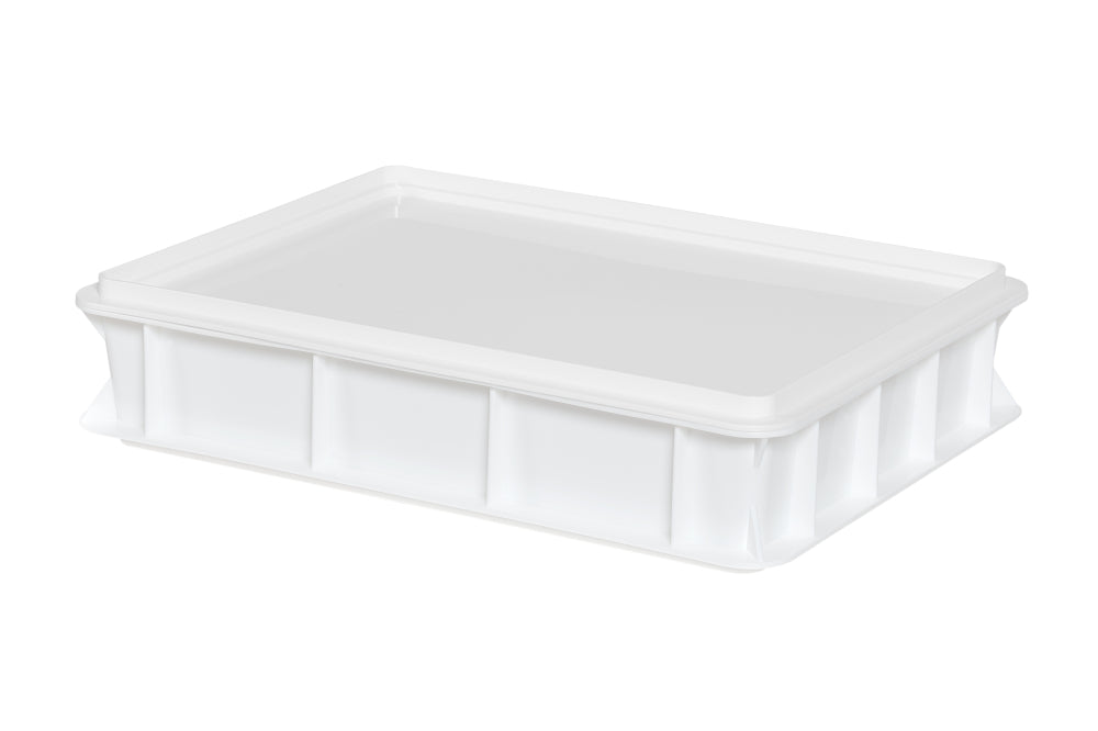 Hævekasse med låg til pizzadej 40x30x8 cm, hvid
