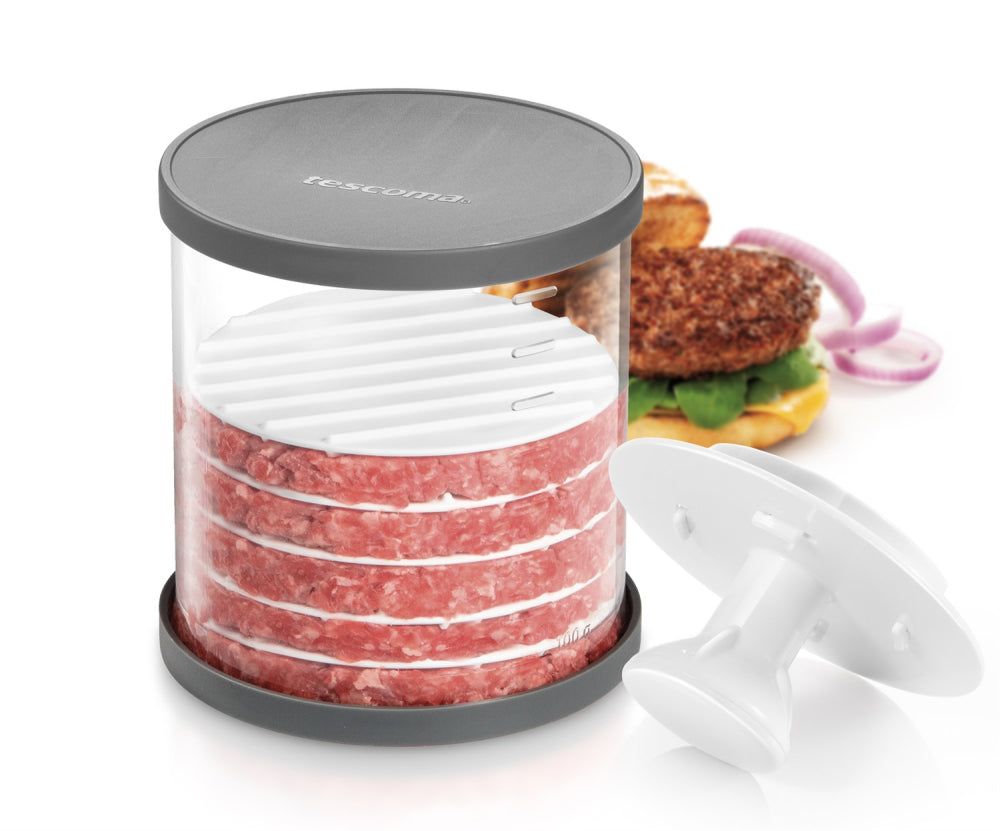 Hamburgerpress och förvaringsbehållare från Tescoma