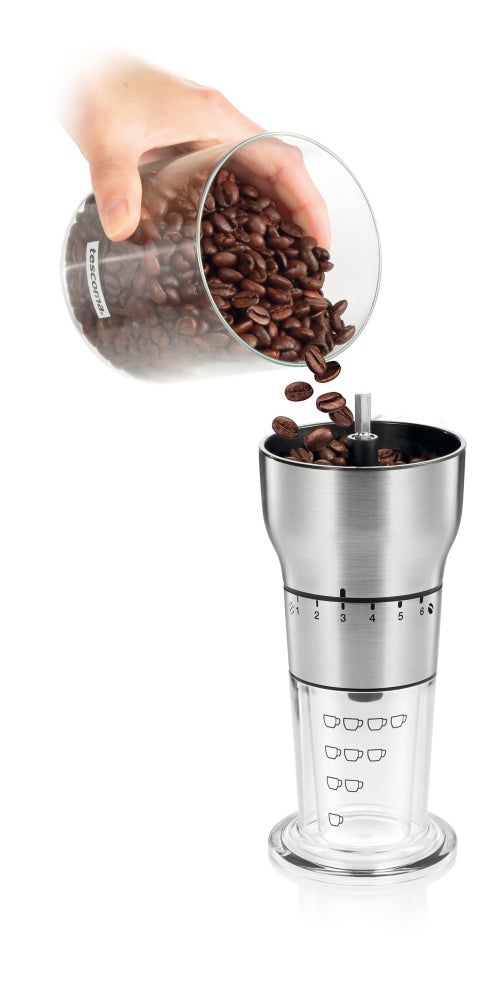 Kaffekvarn i rostfritt stål med keramisk kvarn och smart mätenhet