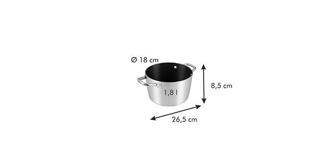 Gryta med non-stick beläggning, 18 cm. 1,8 liter.