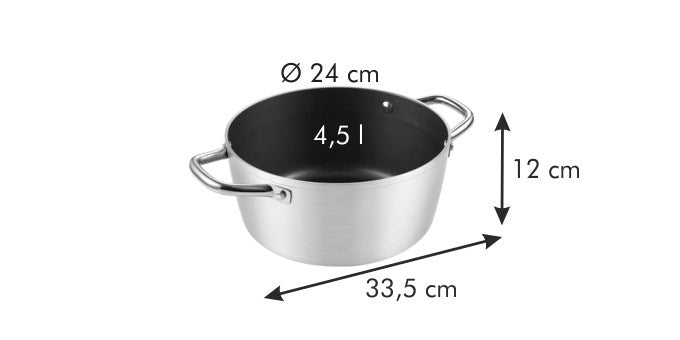 Gryta med non-stick beläggning, 24 cm. 4,5 liter.