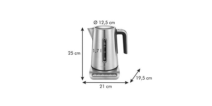 El-kokare 1,7 l, med 5 temp. inställningar som hålls konstant i 30 min