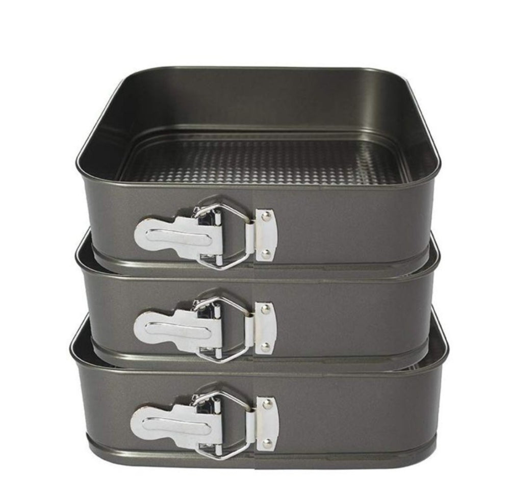 Fyrkantig Springform set med non-stick beläggning, 18 cm - 20 cm - 22 cm. Set med 3 st.